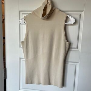 White House Black Market Cream Fitted Tank Top
